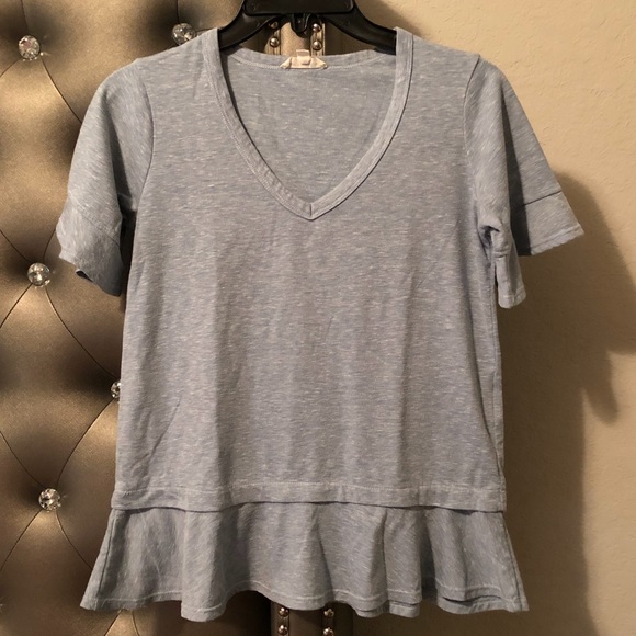 Light Blue Peplum Top - Picture 1 of 4